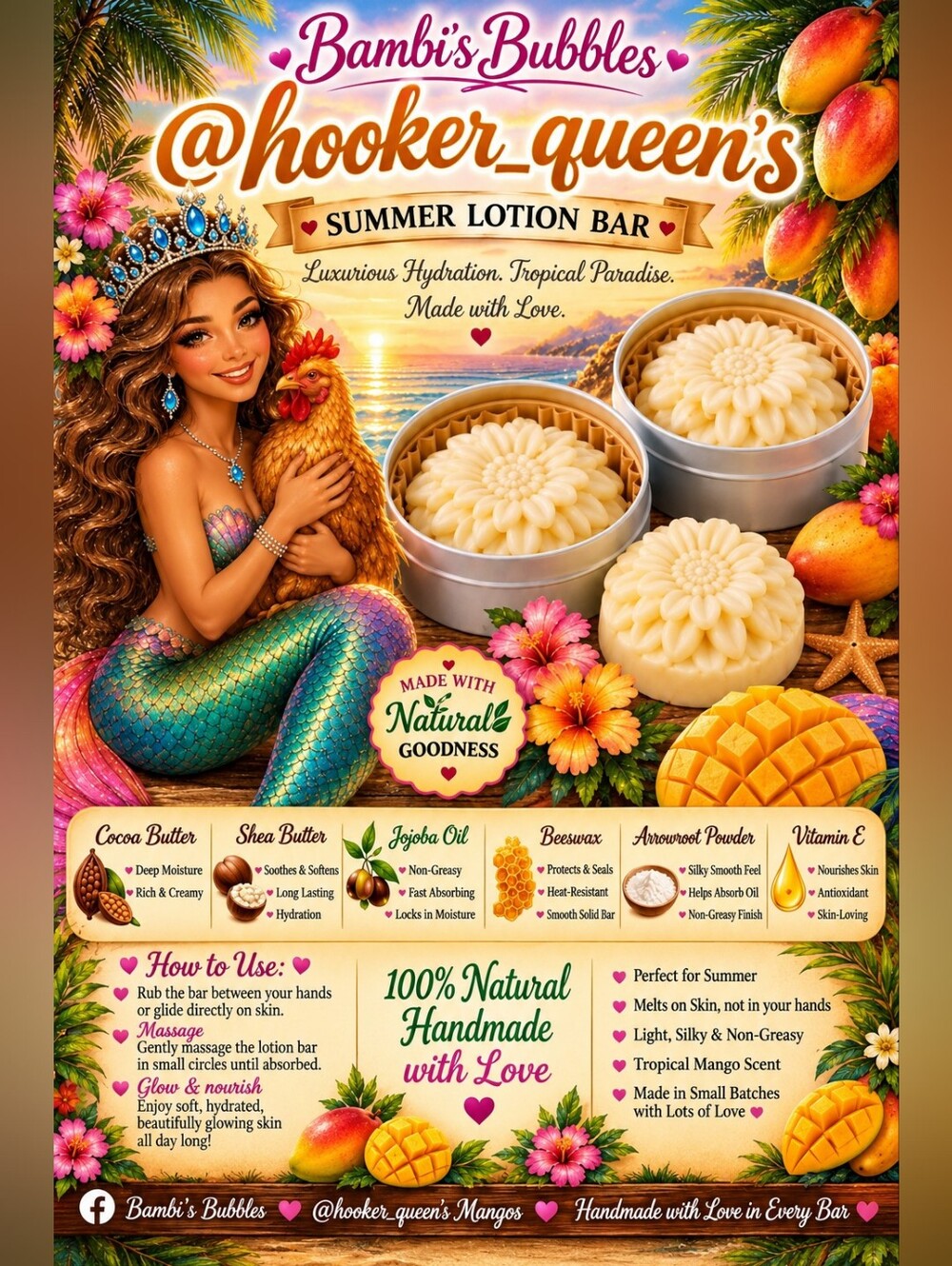 New! @hooker_queens Mangos Summer Lotion Bar